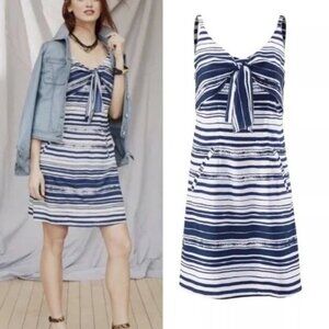 NEW CAbi #5264 Nautical Knot Front Striped Navy White Cami Dress Spaghetti Strap